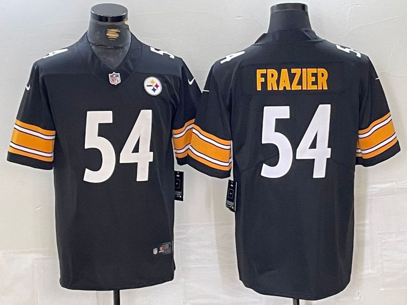 Men Pittsburgh Steelers #54 Frazier Black Second generation 2024 Nike Limited NFL Jersey style 1